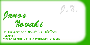 janos novaki business card